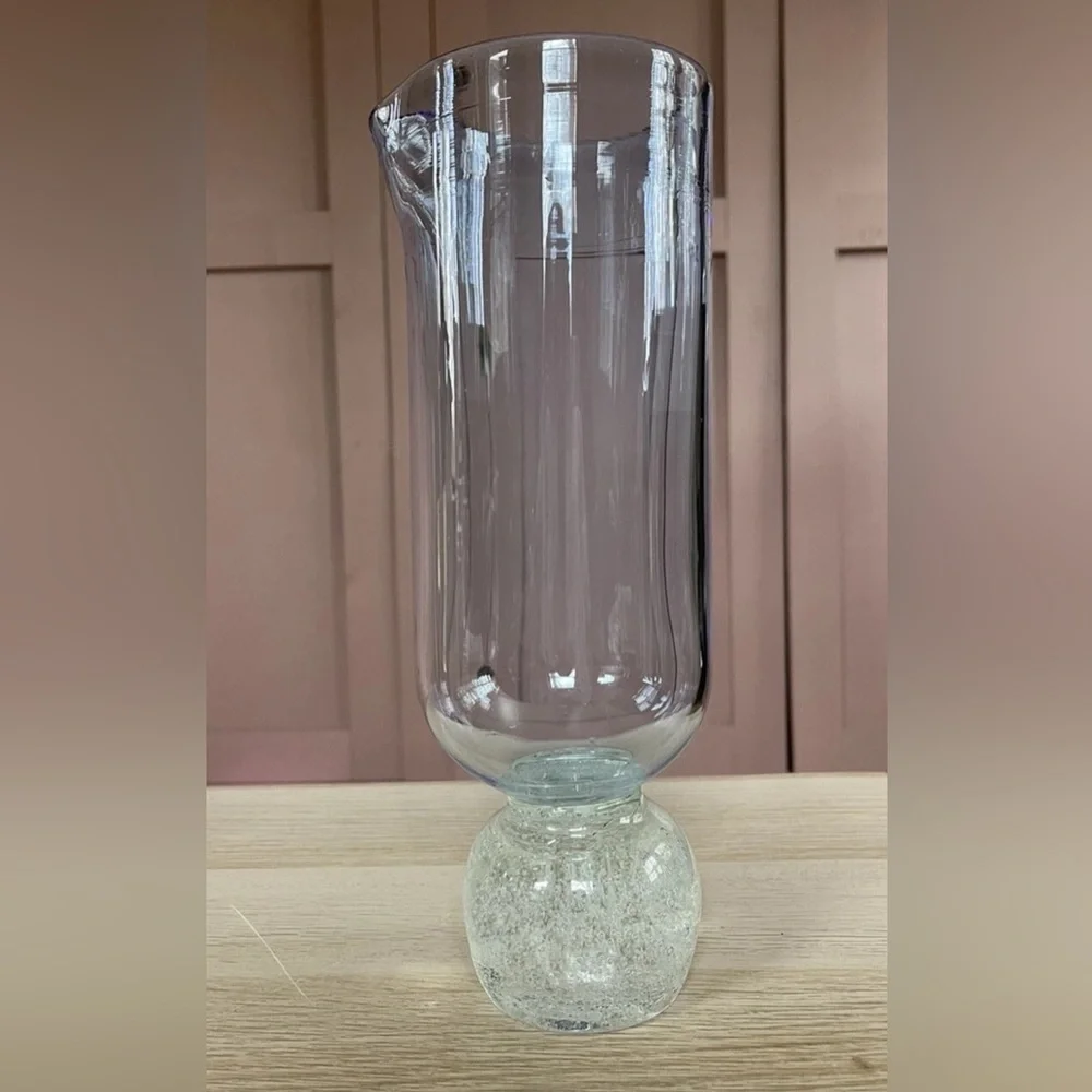 NEW MISETTE Bubble Glass Pitcher In Blue $250 Handblown Glass Made In Brooklyn